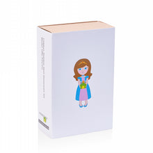 Load image into Gallery viewer, Sustainable  Kiddobloom gift box with princess image on the front. This box contains a stainless steel baby cup, a stainless steel baby bowl, and a stainless steel baby divided plate.
