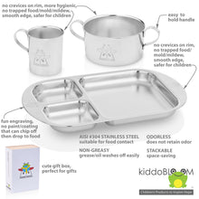 Load image into Gallery viewer, baby and kids :stackable cup, stackable bowl, stackable divided plate 
