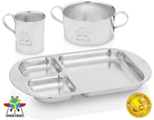 Load image into Gallery viewer, stainless steel kids dinnerware airplane
