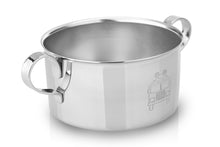 Load image into Gallery viewer, Kiddobloom fire truck stainless steel baby bowl with two handles with smooth edges and encourages child's autonomy.
